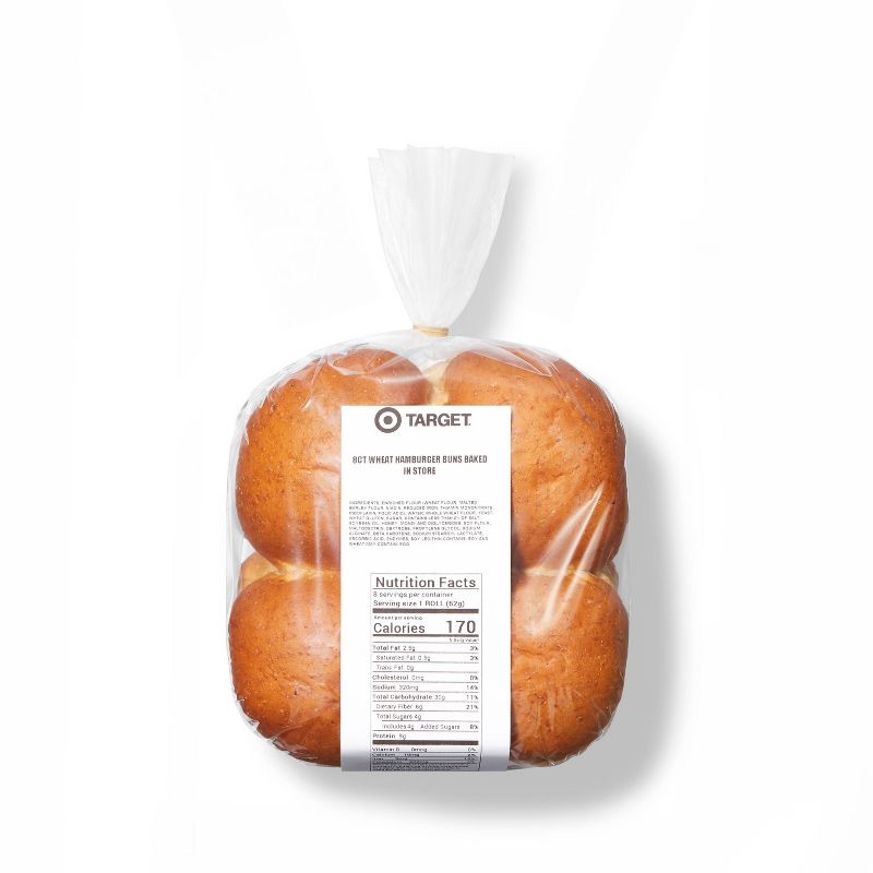 Wheat Hamburger Buns - 16oz/8ct - Favorite Day™