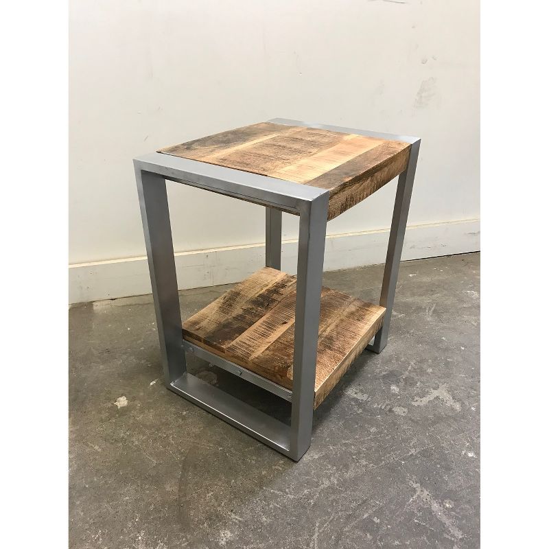 End Table with Silver Legs Natural - Timbergirl