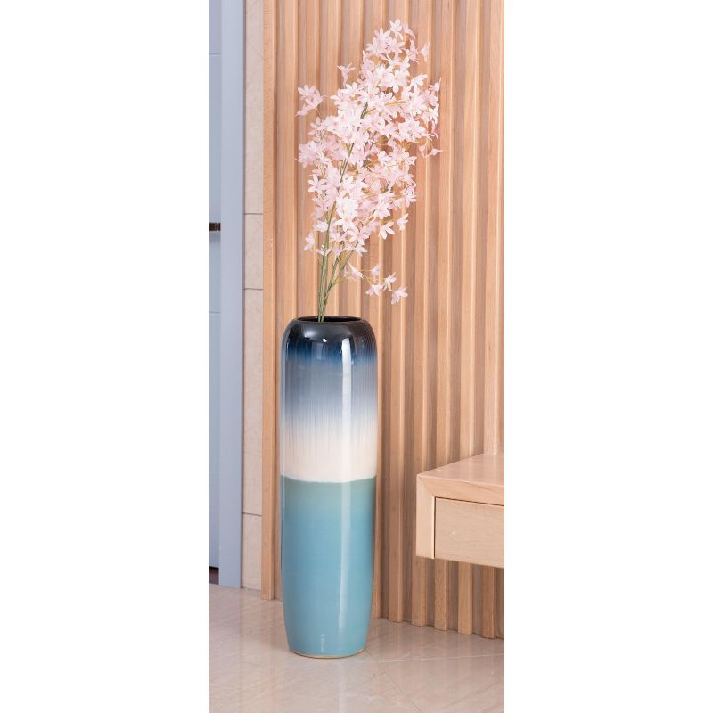 Uniquewise 31.5" Tricolor Blue Tricolor Hand Painted Ceramic Handmade Floor Vase