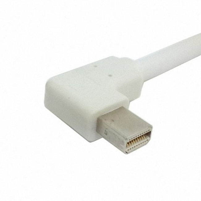 FVH Left Angled 90 degree Mini DisplayPort DP Male to VGA RGB monitor Projector Cable Adapter White color DP-077-LE