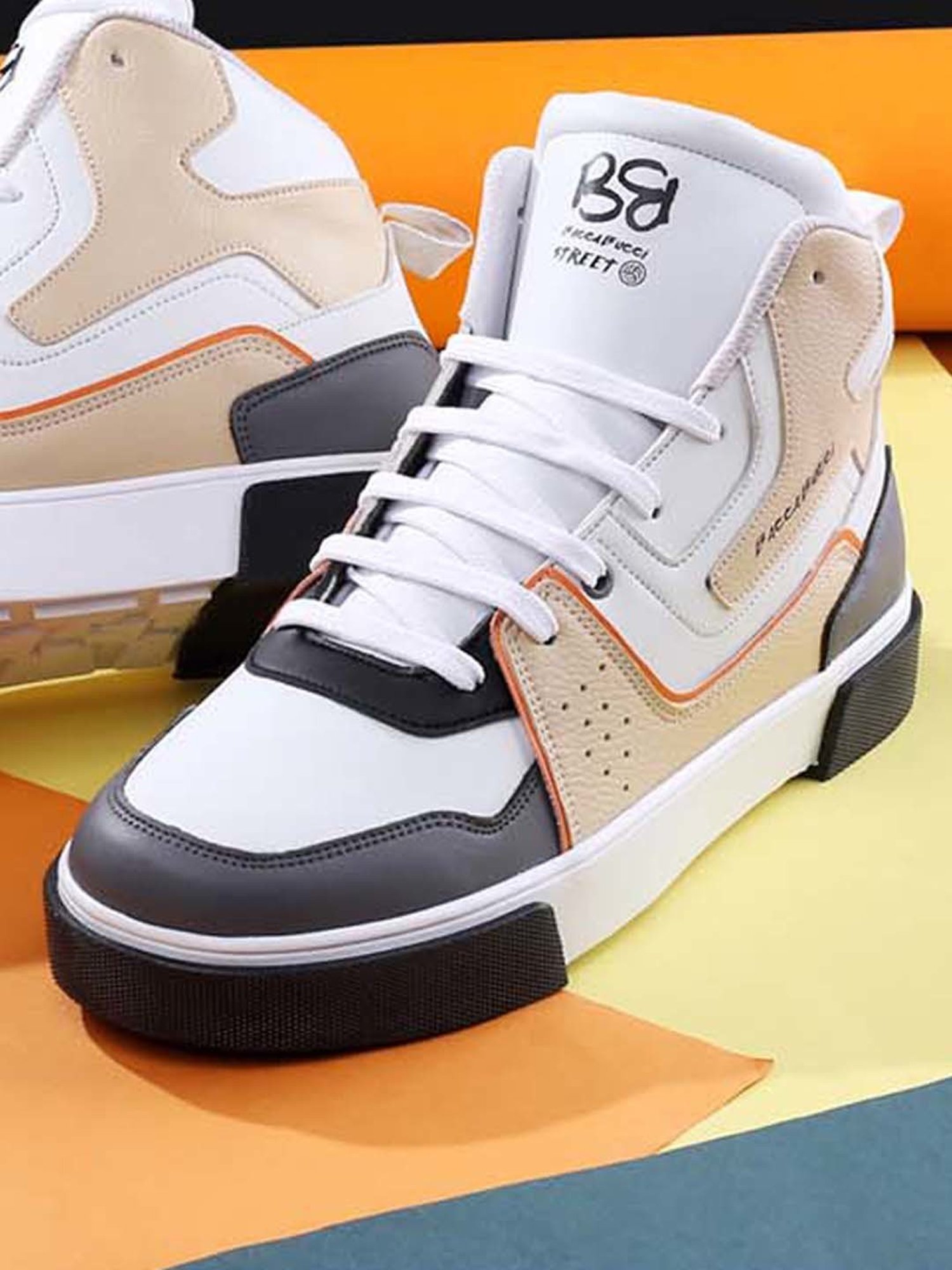 Bacca Bucci Men's EVOKE Beige Ankle High Sneakers