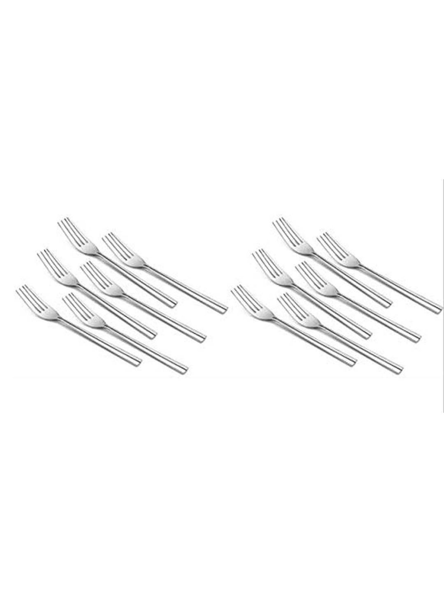 FnS Creta Silver Stainless Steel Dinner Fork - Set of 12