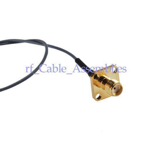 1pcs IPX U.FL to SMA jack female with flange 4 hole straight pigtail cable 1.37mm 30cm for Wireless LAN Devices