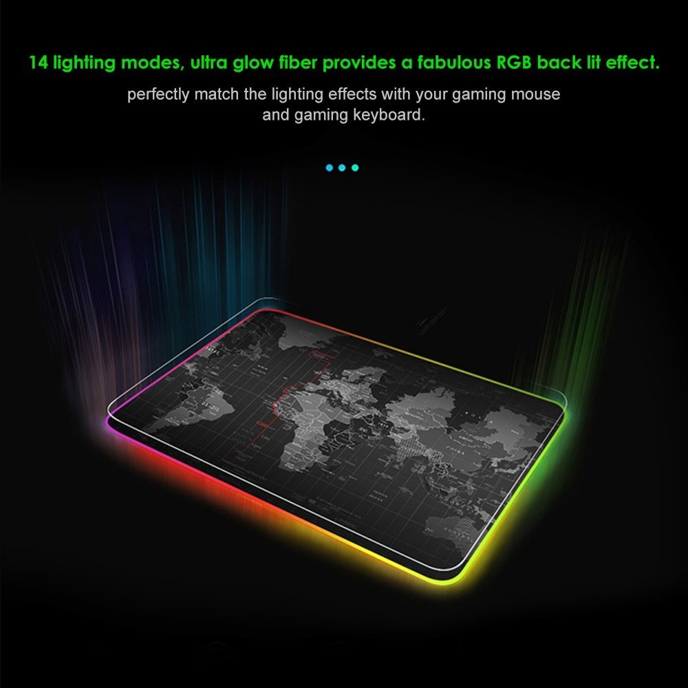 LEDs RGB Mouse Pad 14 Lighting Modes Gaming Extra Large Soft Extended Non Slip Mousepad for PC Laptop