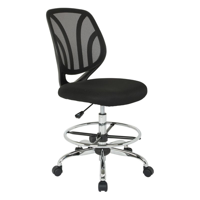 Screen Back Armless Drafting Chair Black - OSP Home Furnishings