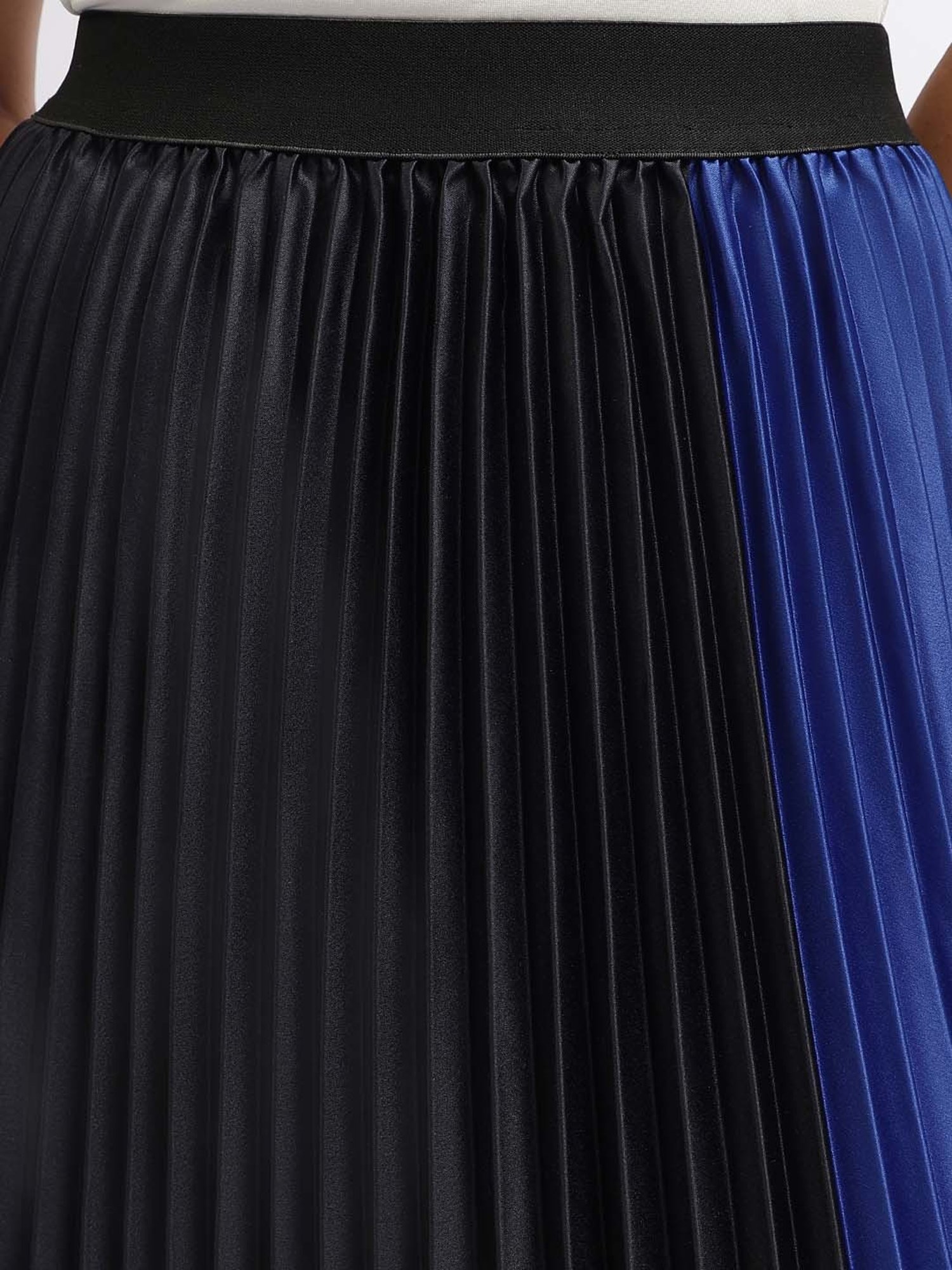 Elle Blue Color-Block A-Line Skirt