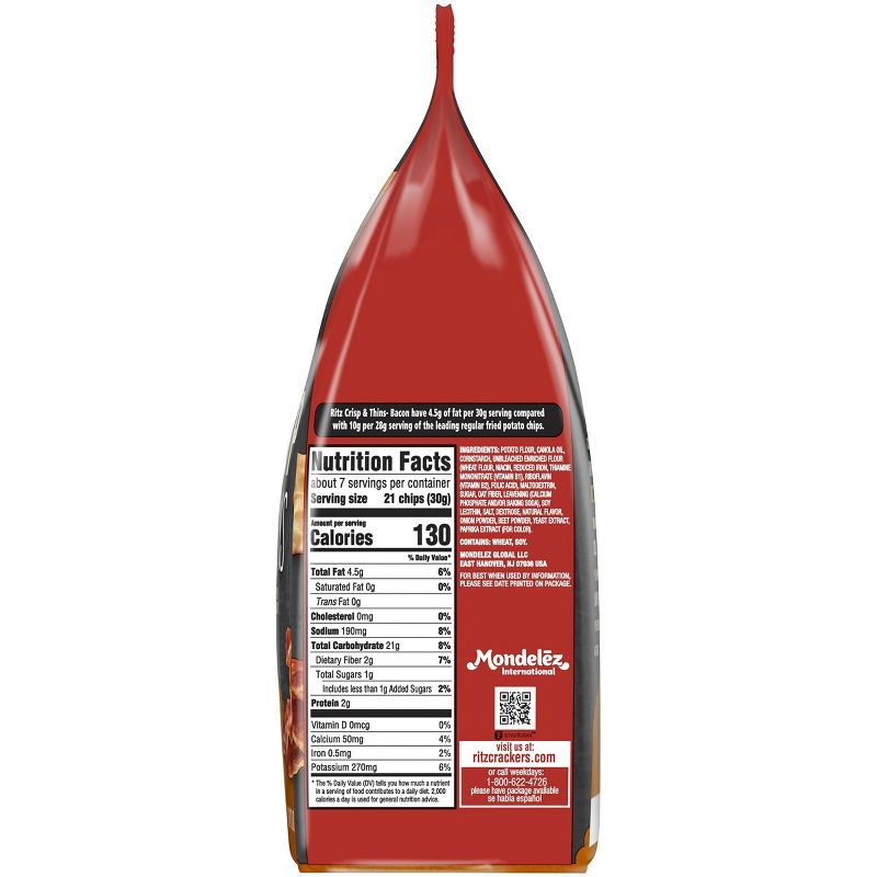 Ritz Crisp & Thins Bacon Potato And Wheat Chips - 7.1oz