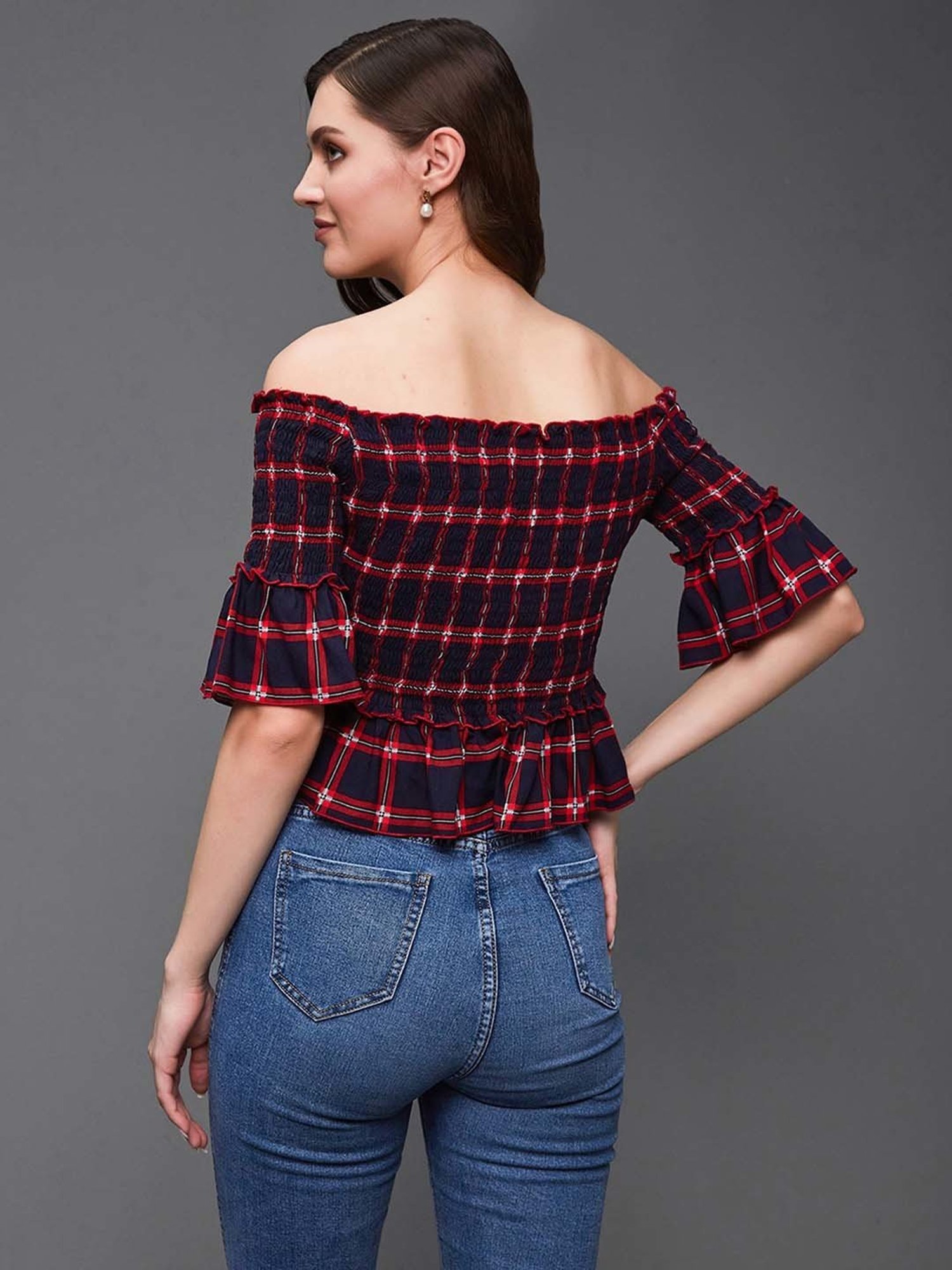Miss Chase Multicolor Check Top