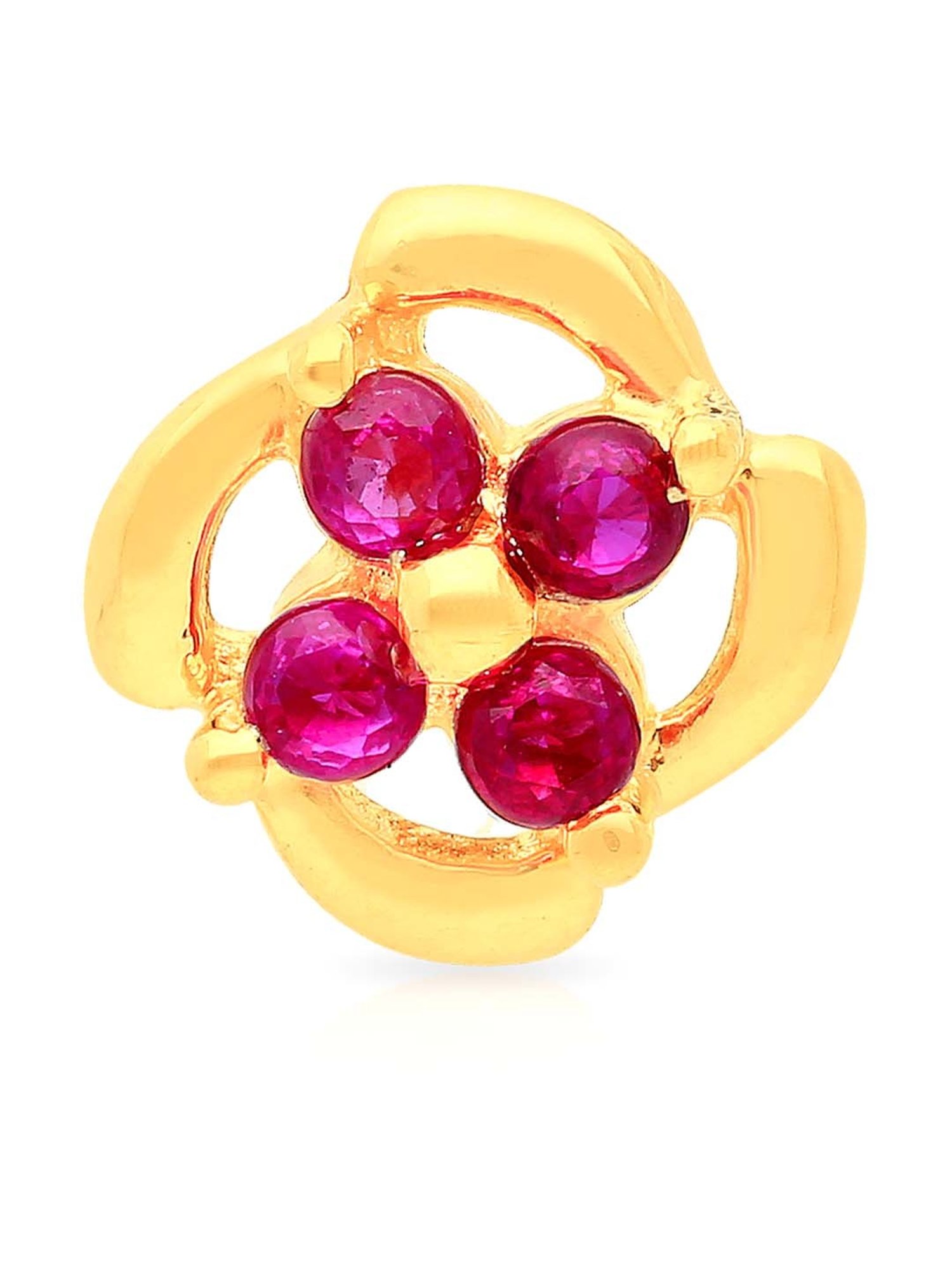 Malabar Gold and Diamonds 22k Gold Floral Nosepin for Women