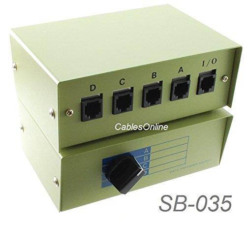 CablesOnline 4-Way ABCD 8P8C RJ45 Metal Rotary Manual Switch Box, SB-035