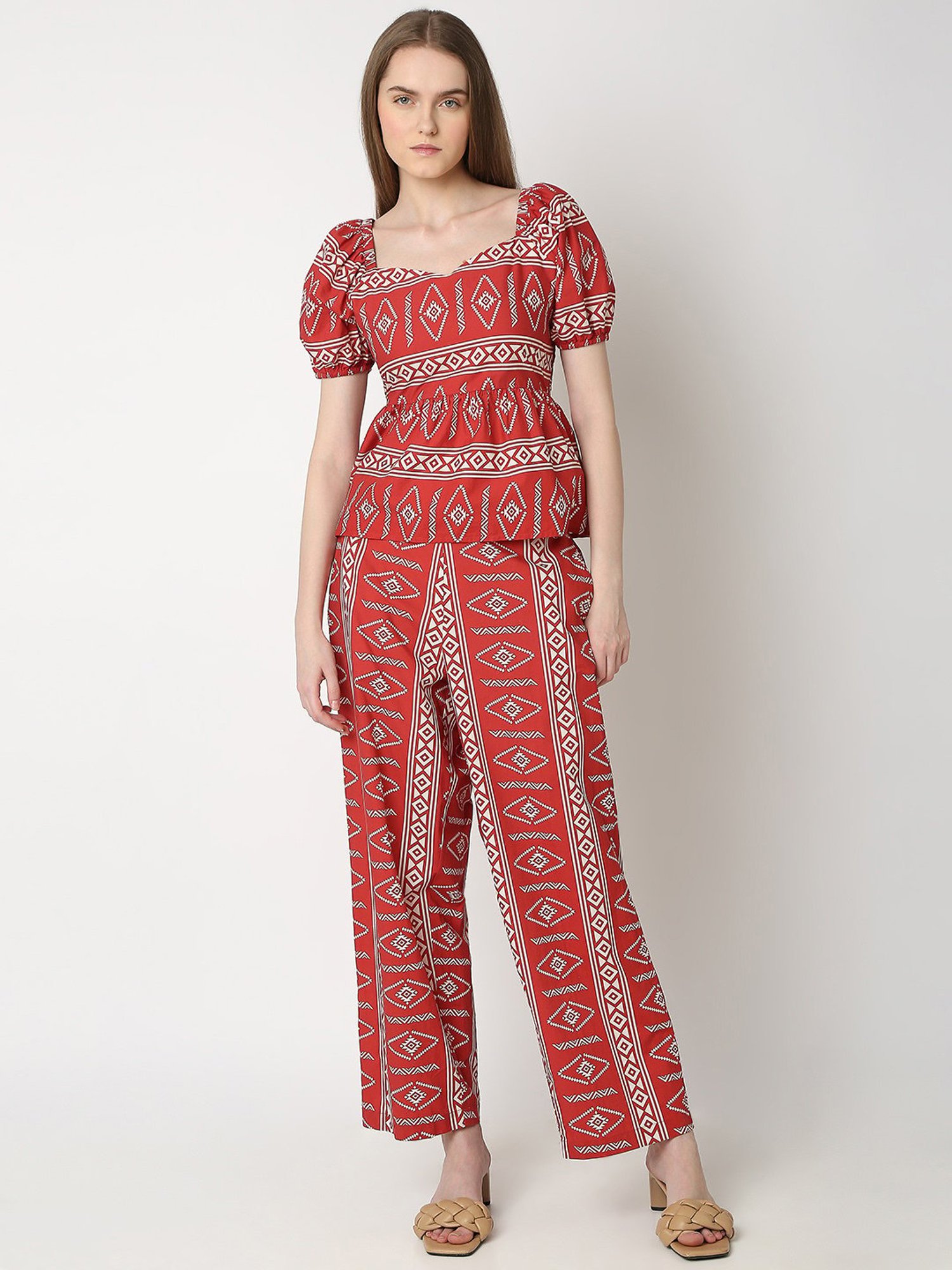 Vero Moda Red Printed Top