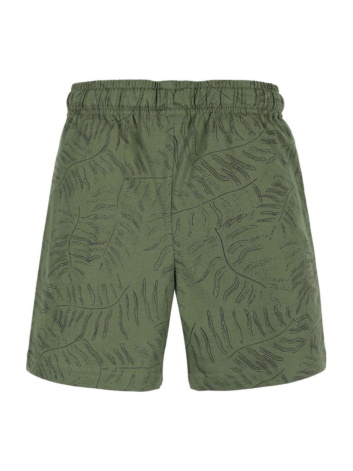 Plum Tree Kids Navy & Green Cotton Printed Shorts (Pack of 2)