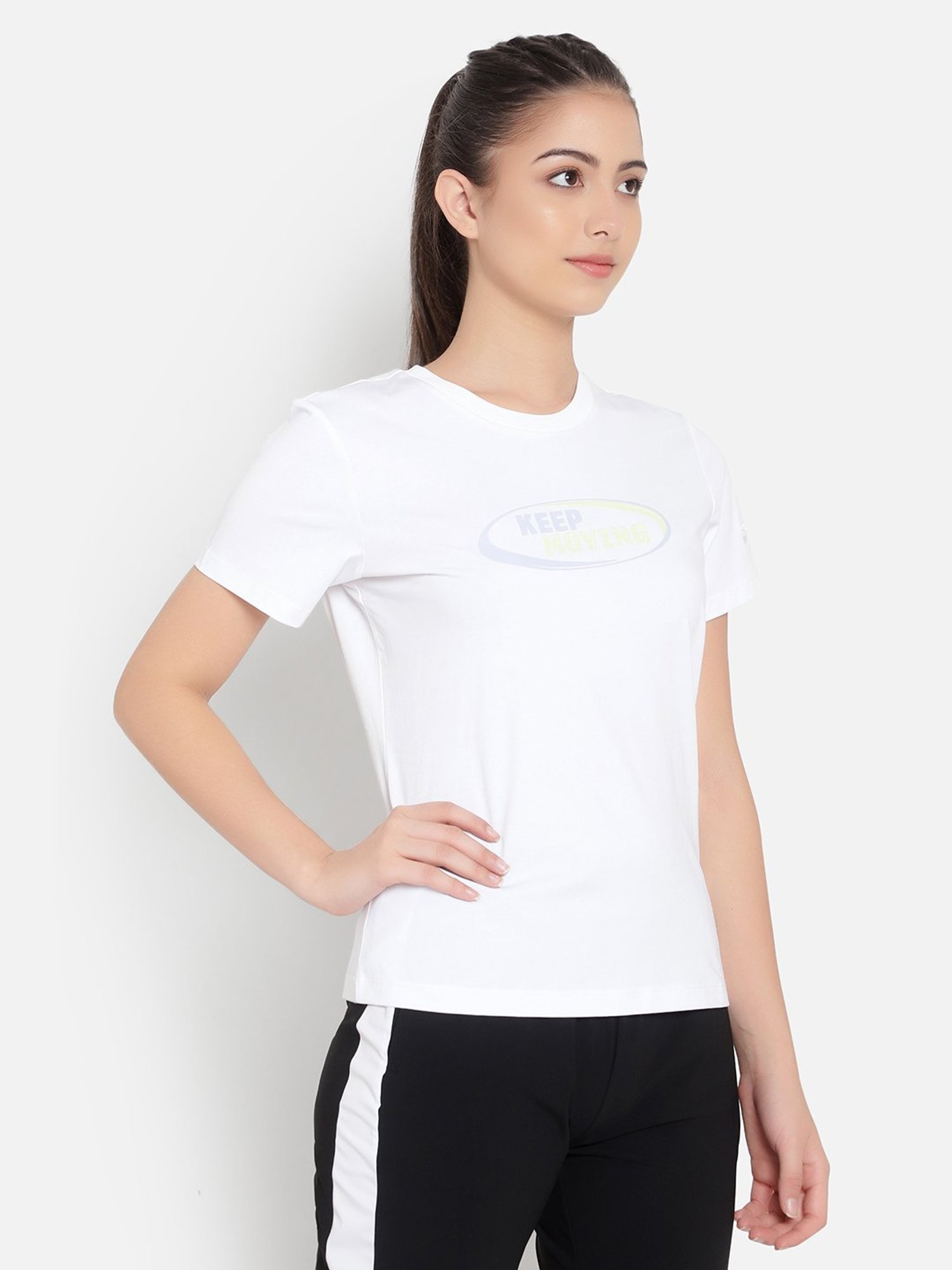 Anta White Printed Sports T-Shirt