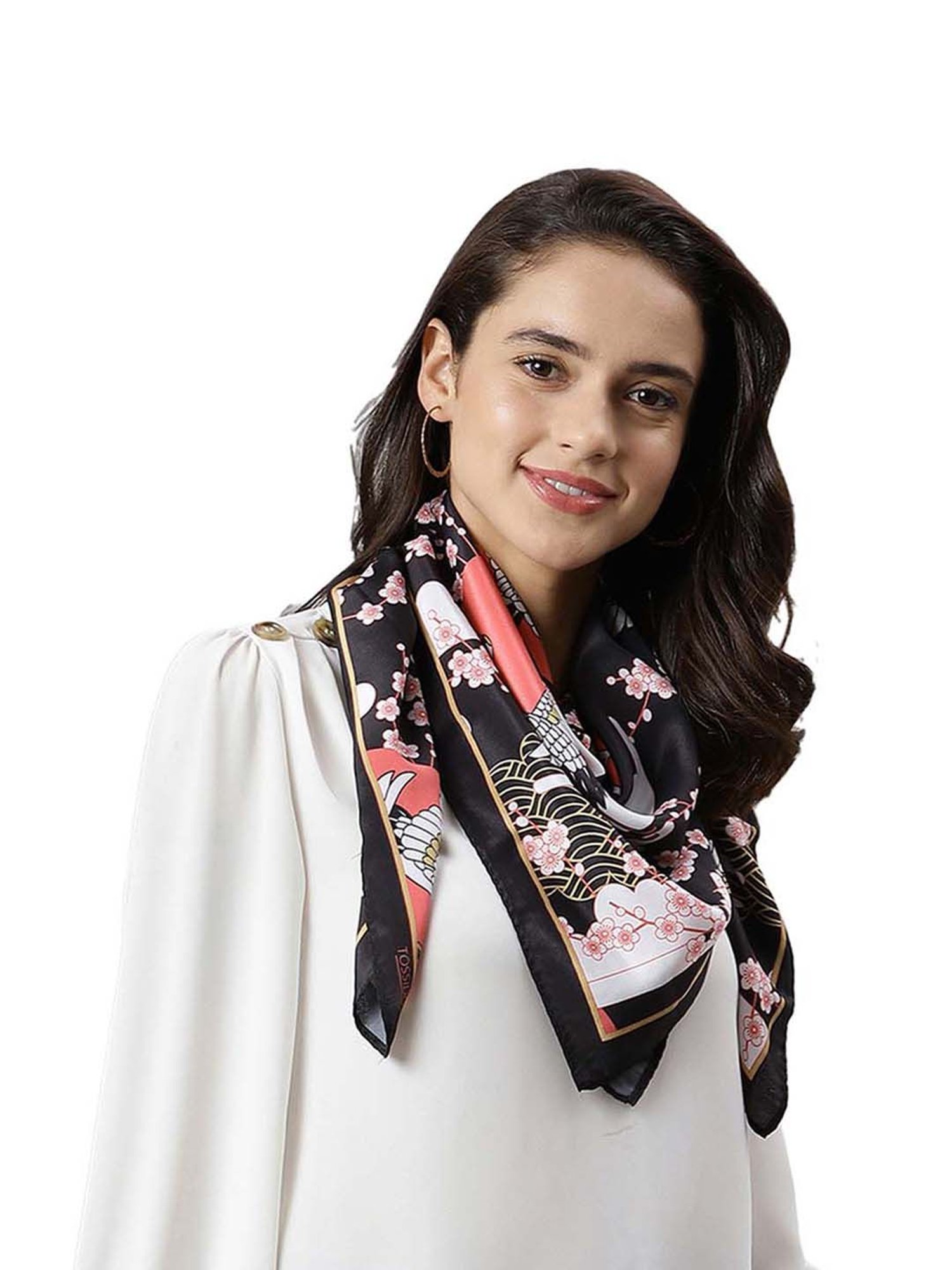 Tossido Black Printed Stole