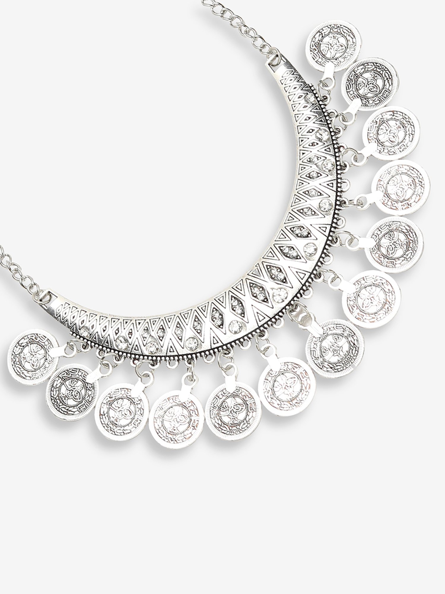 Sri Jagdamba Pearls White Alloy Classic Necklace & Earring Set