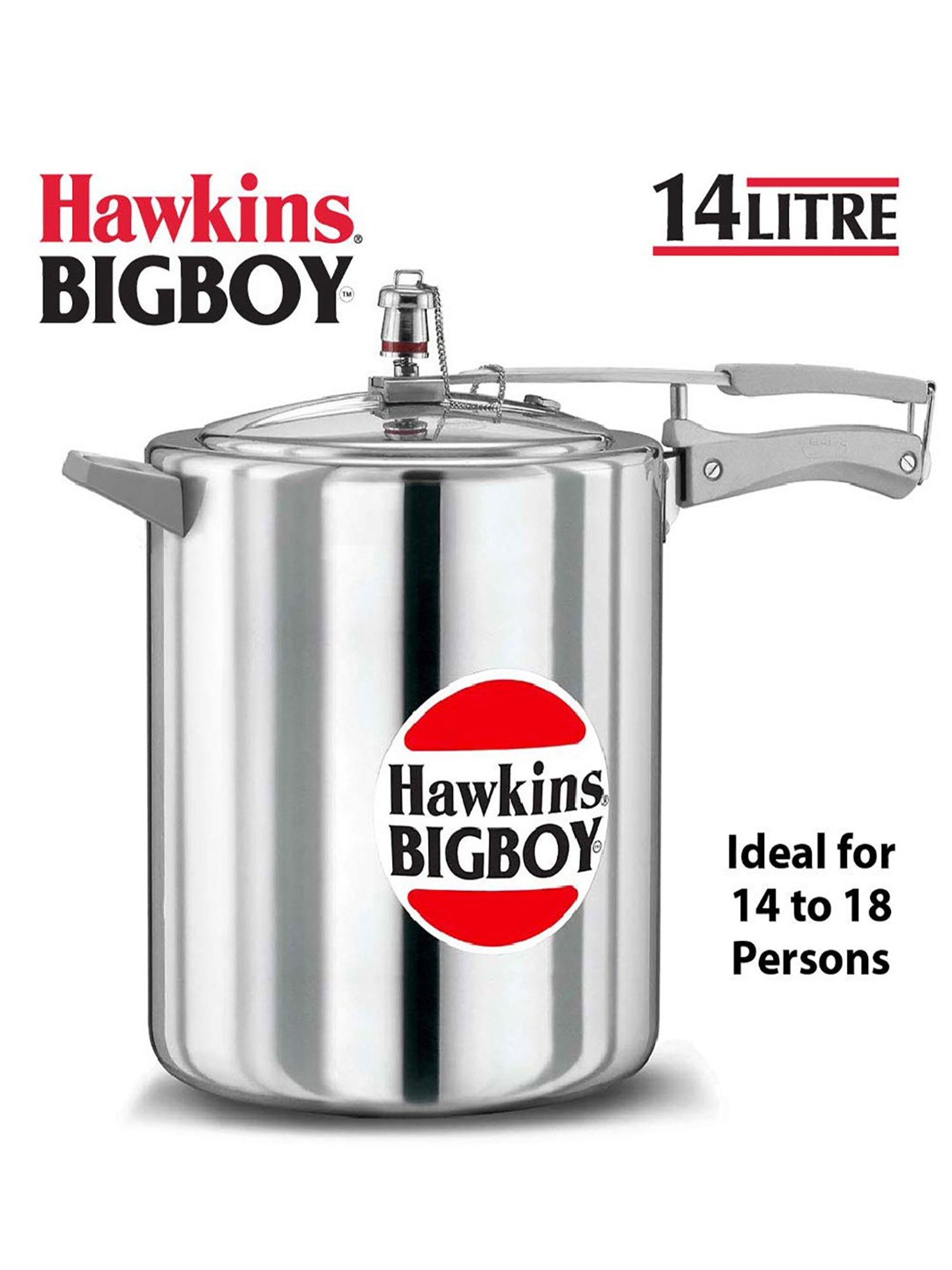 Hawkins BigBoy Silver Aluminium 14 L Pressure Cooker - Set of 1