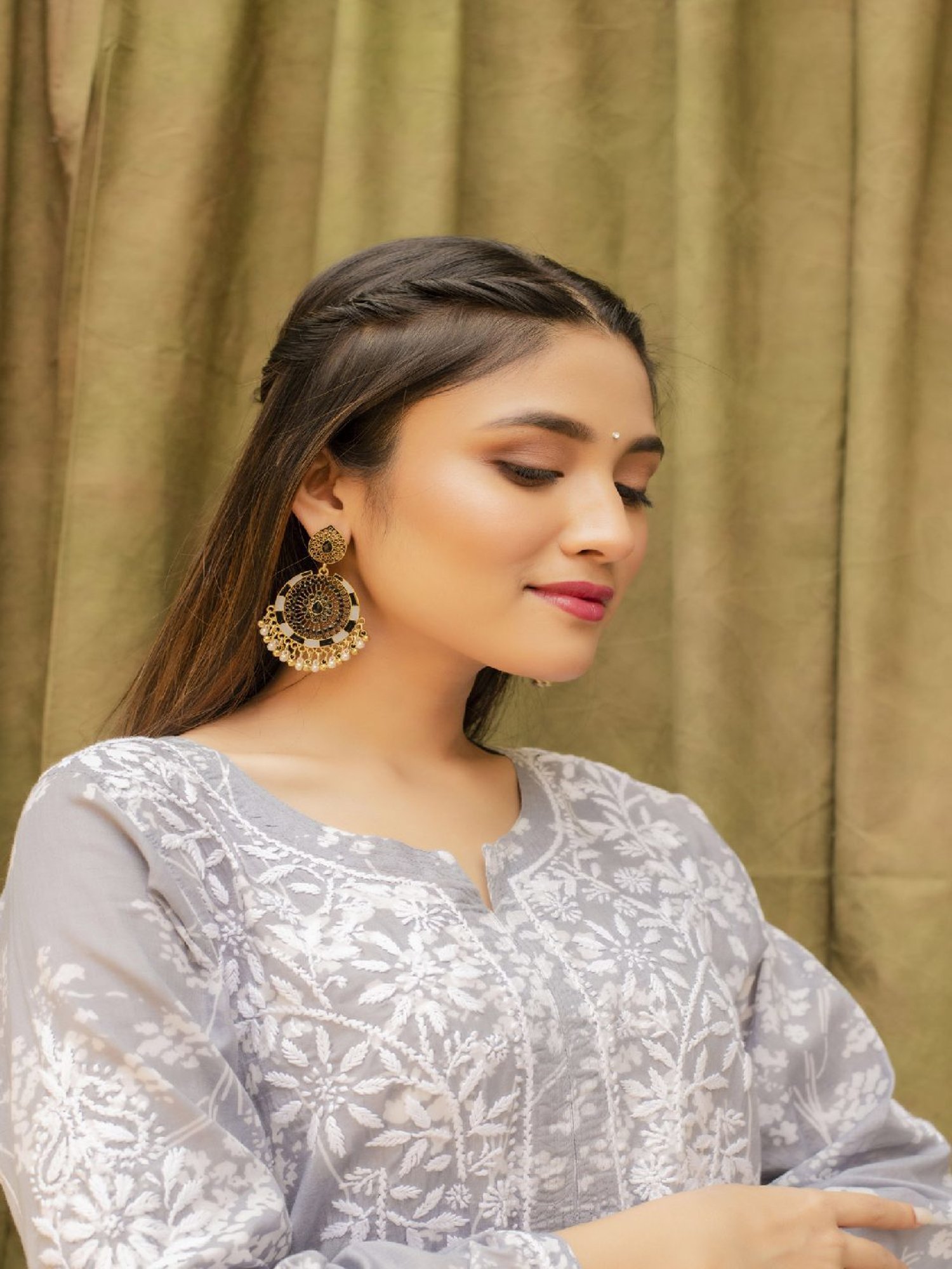 Jewelz Stylish Dangler Earrings Embellished With Small Pearls for Girls & Women