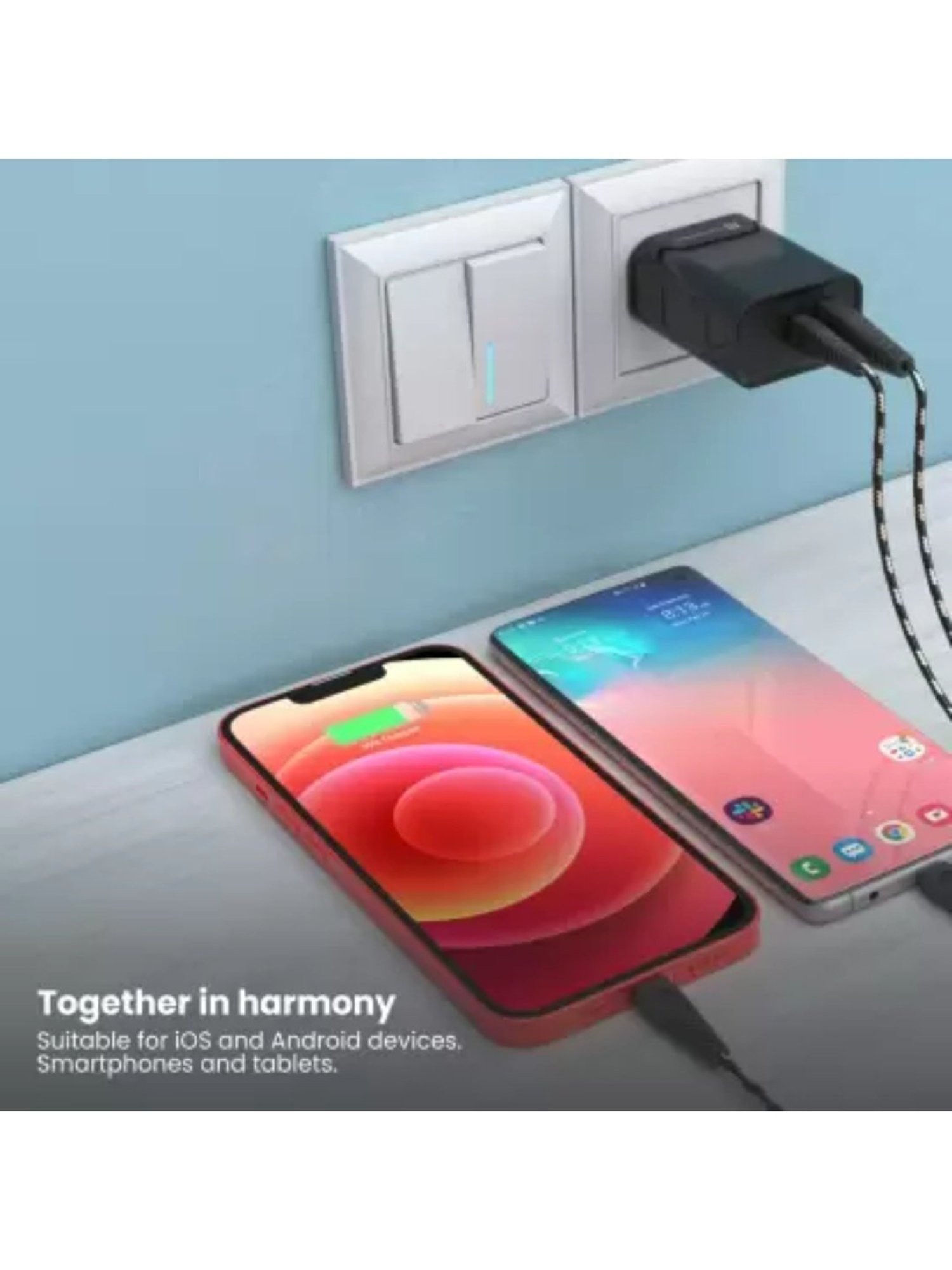 Portronics Adapto 45 20W Mobile Charger Adapter with Dual Port (USB A + PD Type C) - Black