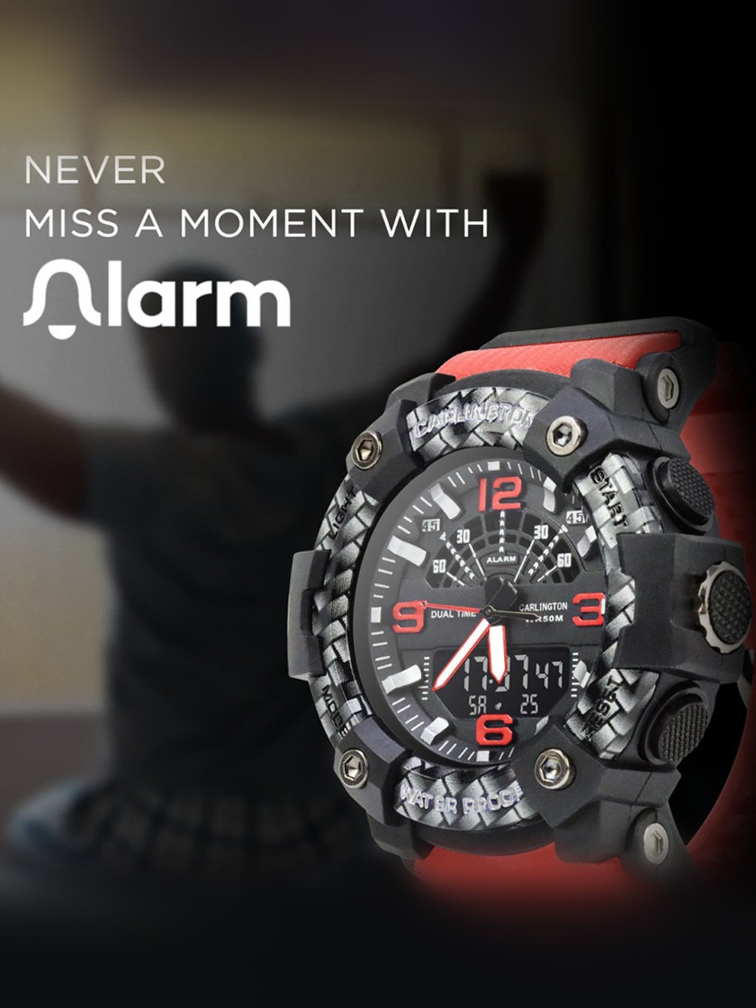 Carlington Endurance 9103 Red Chronograph Watch for Men