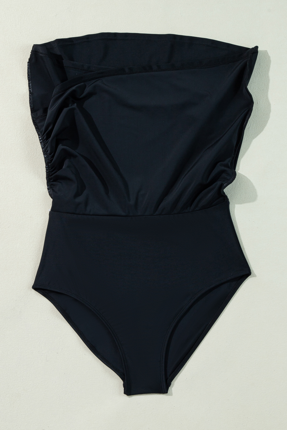 Black Plain Crossover Bikini Tank and Skort Swimwear