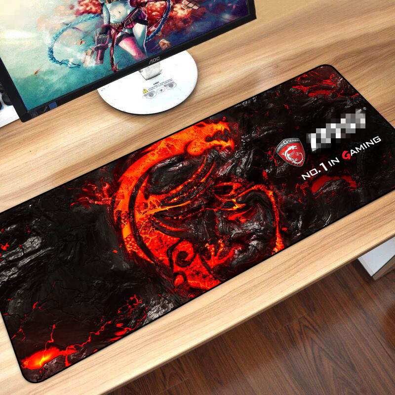 HISPETECH 80X30cm Gaming Mouse Pad Large XL Dragon Computer Mousepad Gamer Natural Rubber Desk Mat for Keyboard Anti-Slip Speed Version