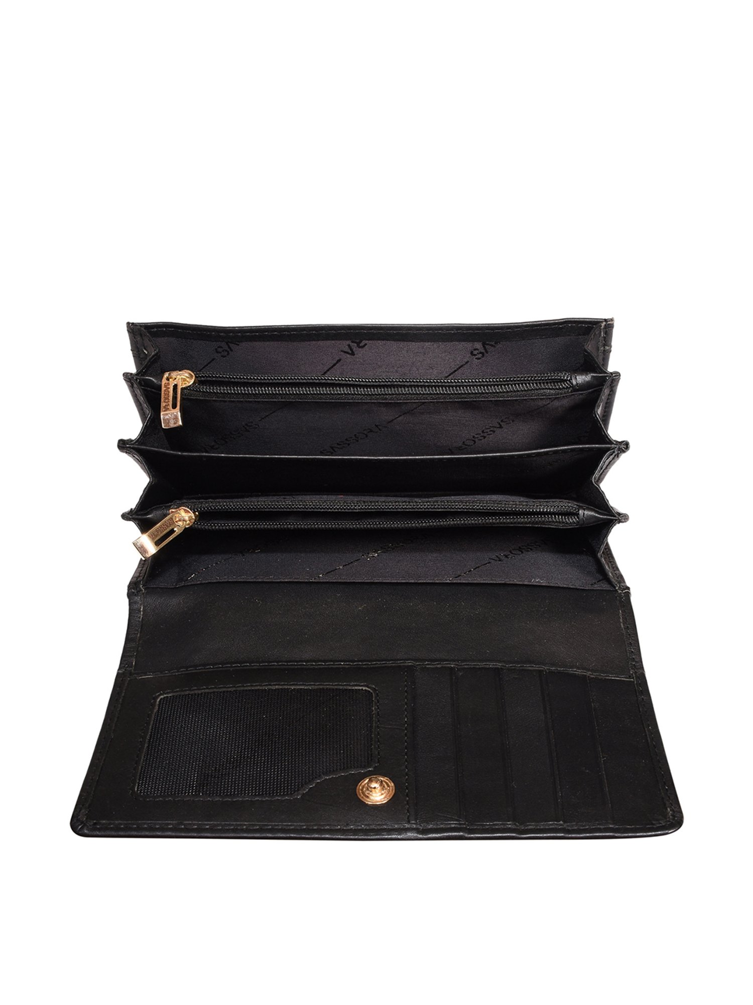 SASSORA Black Solid Rfid Wallet for Women