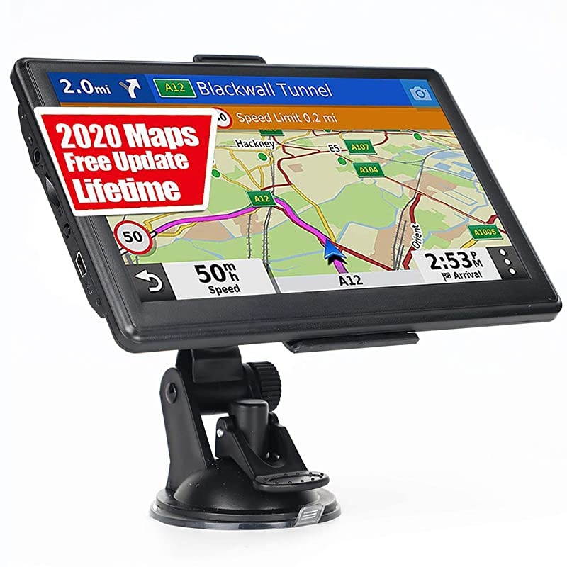 GPS Navigation for Truck RV Car 7 Inch  GPS Navigation System GPS for Truck Drivers Commercial 2021 Maps with Free Lifetime Update Spoken TurnbyTurn Directions Driver Alerts