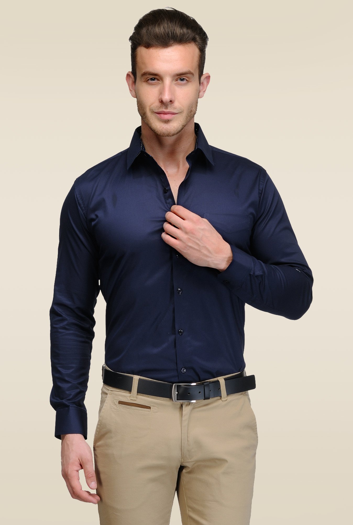 Hancock Navy Cotton Shirt