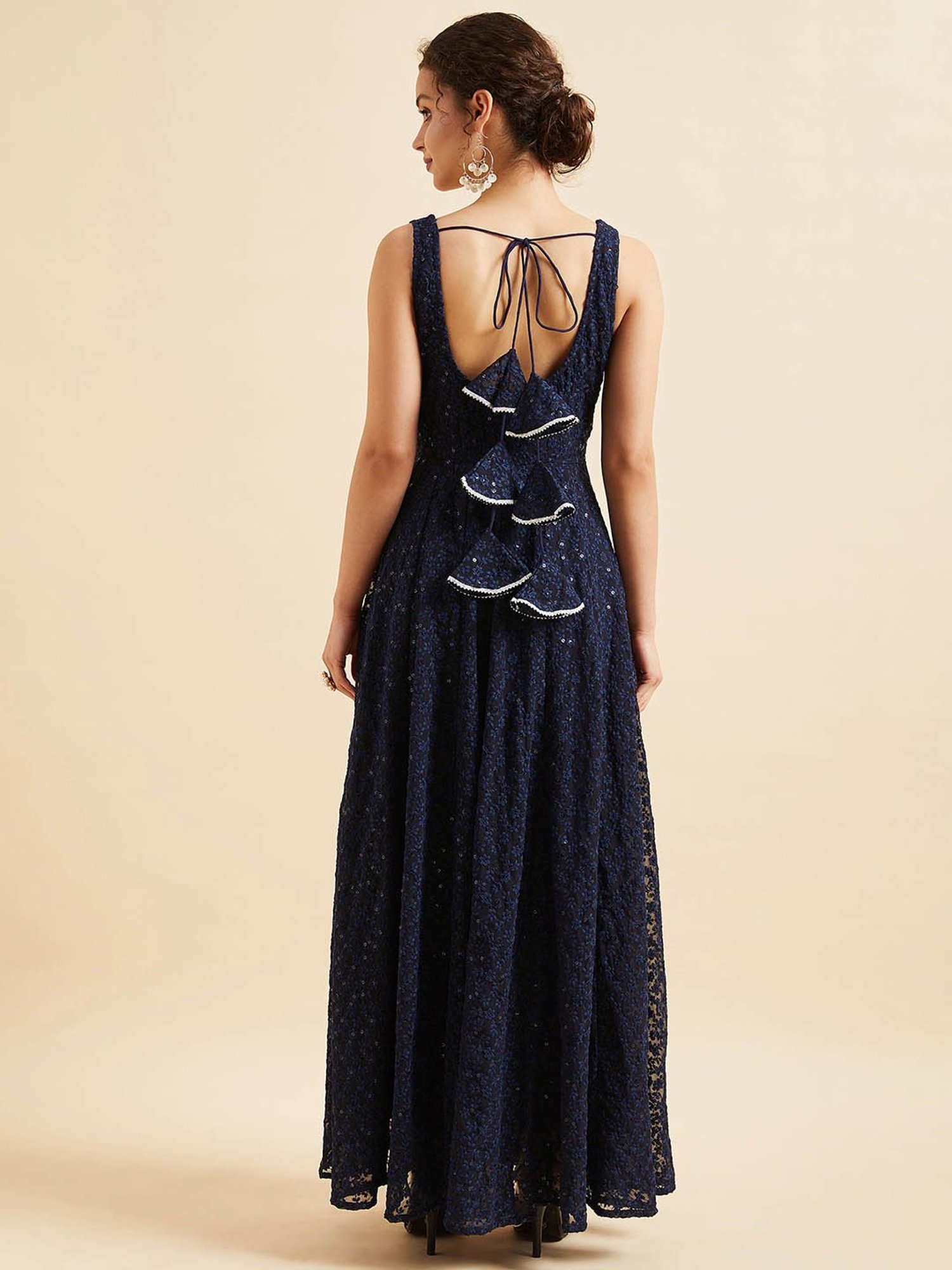 PANIT Navy Embroiderd Ethnic Dress