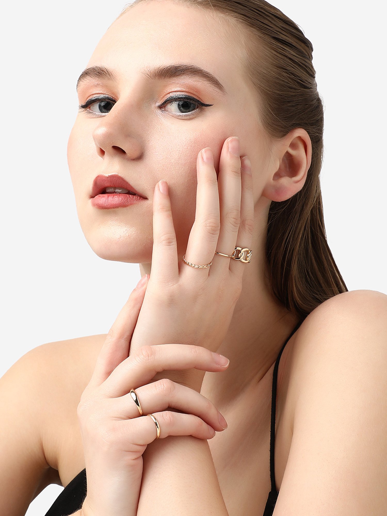 SOHI Gold Plated Designer Ring For Women