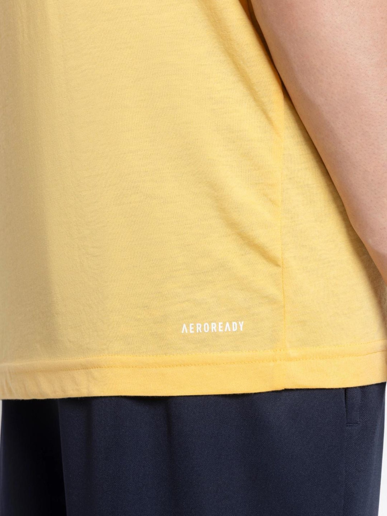 Adidas Orange Regular Fit Logo Printed T-Shirt