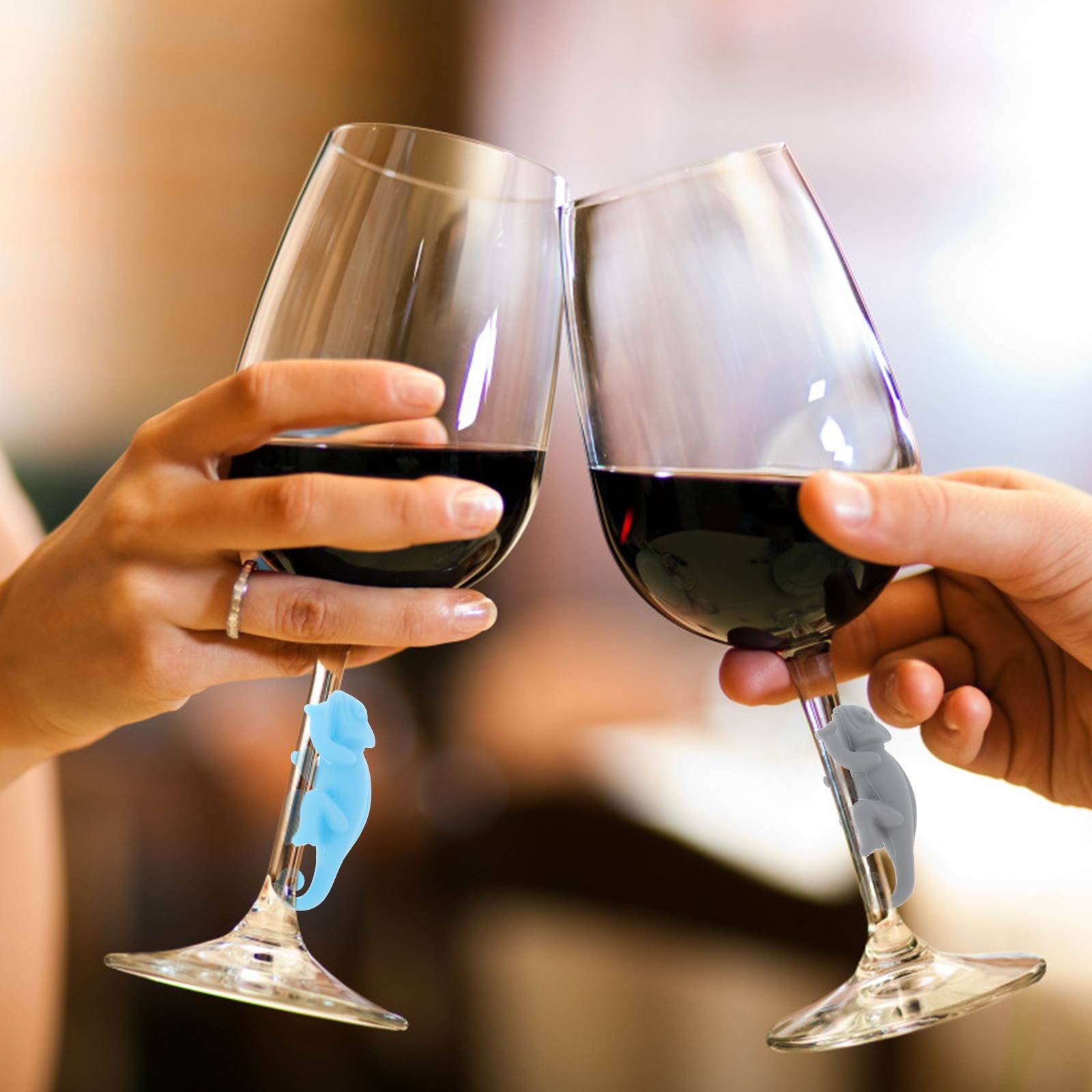 6pcs Wine Glass Identifier Creative Adorable Cartoon Wine Glass Tag Drink Glass Marker