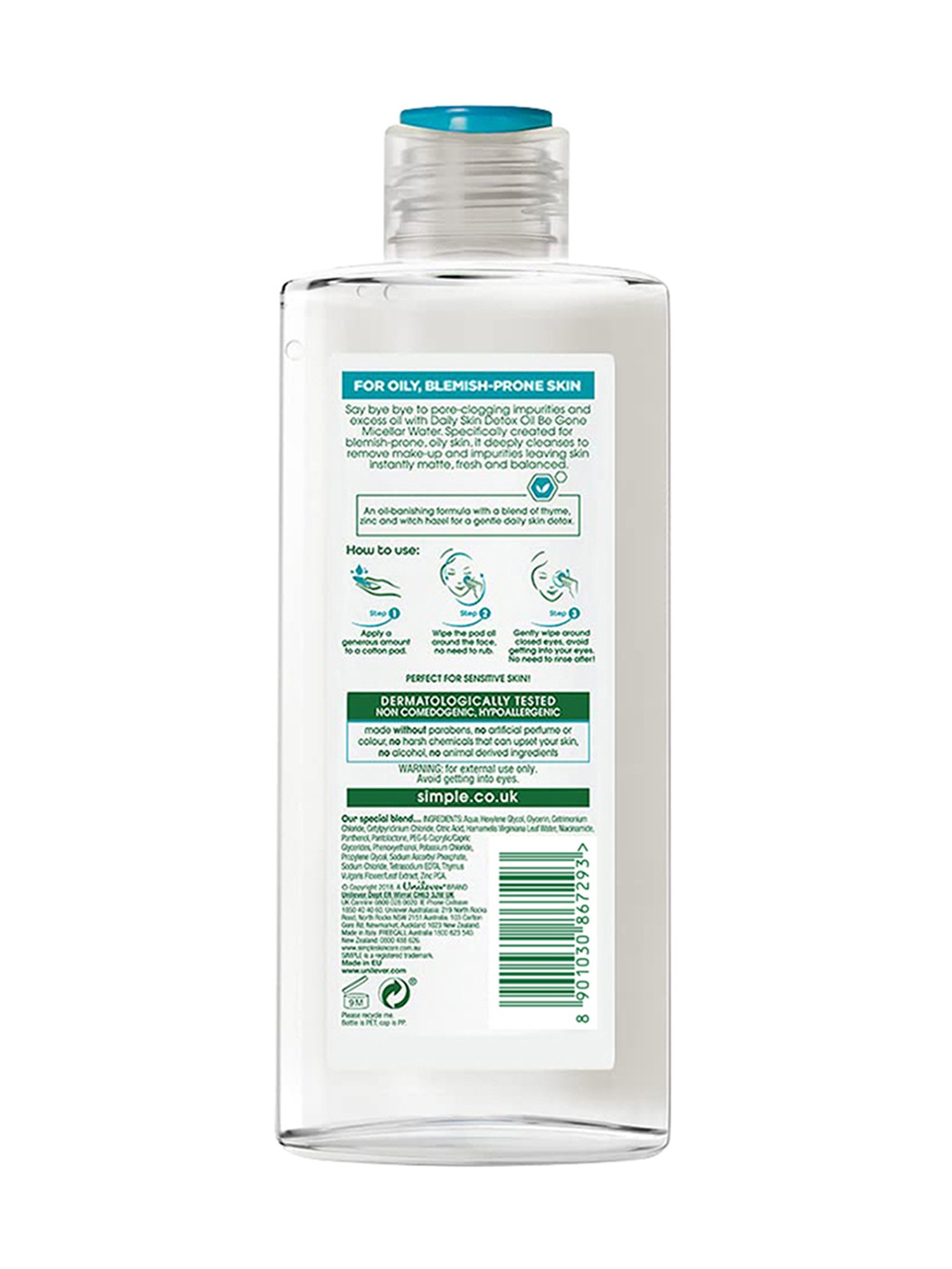 Simple Daily Skin Detox Oil Be Gone Micellar Water - 200 ml