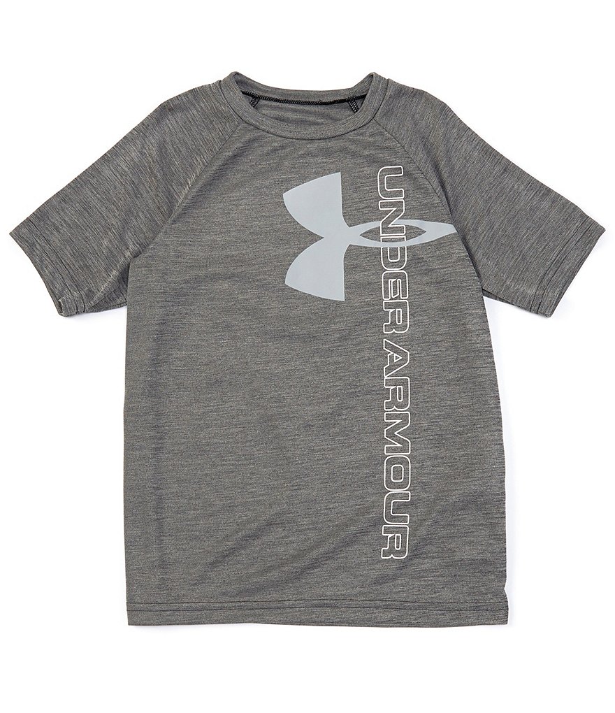 Under Armour Big Boys 8-20 Short Sleeve Tech Split Big Logo Hybrid Tee