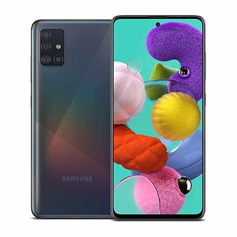 Galaxy A51 Factory Unlocked Cell Phone | 128GB of Storage | Long Lasting Battery | Single SIM | GSM or CDMA Compatible | US Version | Black