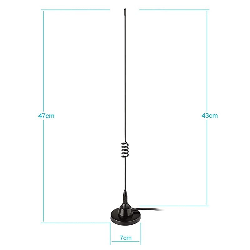 HF VHF UHF Ham Radio Amateur Radio Mobile Radio Scanner Antenna Police Scanner Antenna Magnetic Base BNC Male Antenna Compatible with Uniden Bearcat Whistler Radio Shack Police Radio Scanner