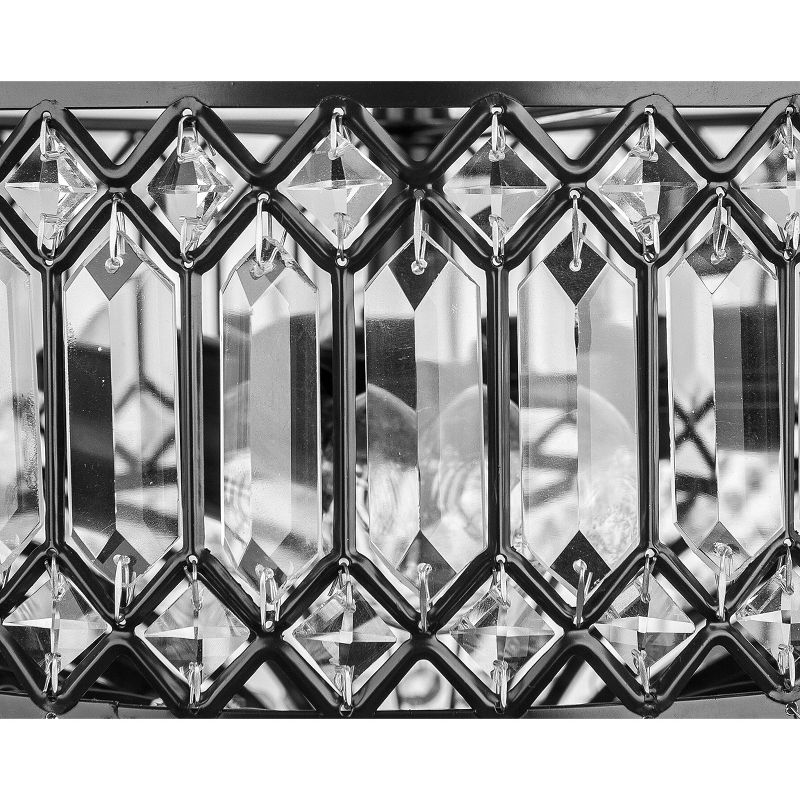 15.25" Glass and Metal Tiered Jeweled Semi Flush Mount Ceiling Light - River of Goods