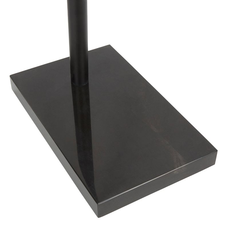 Marble Milan Contemporary Floor Lamp with Linen Shade Black (Includes LED Light Bulb) - LumiSource