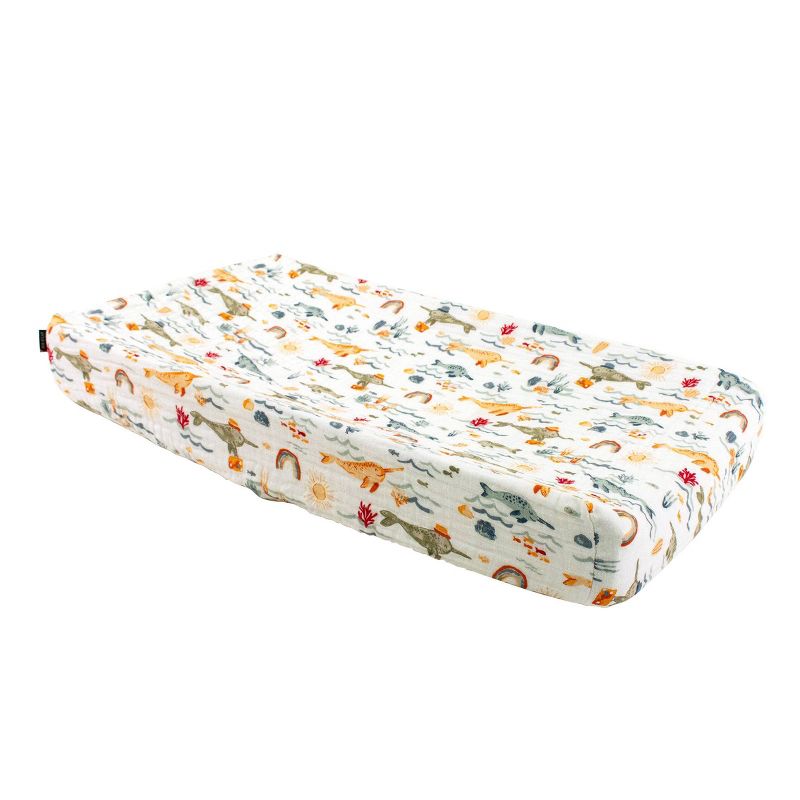 Bebe au Lait Muslin Changing Pad Cover Narwhal
