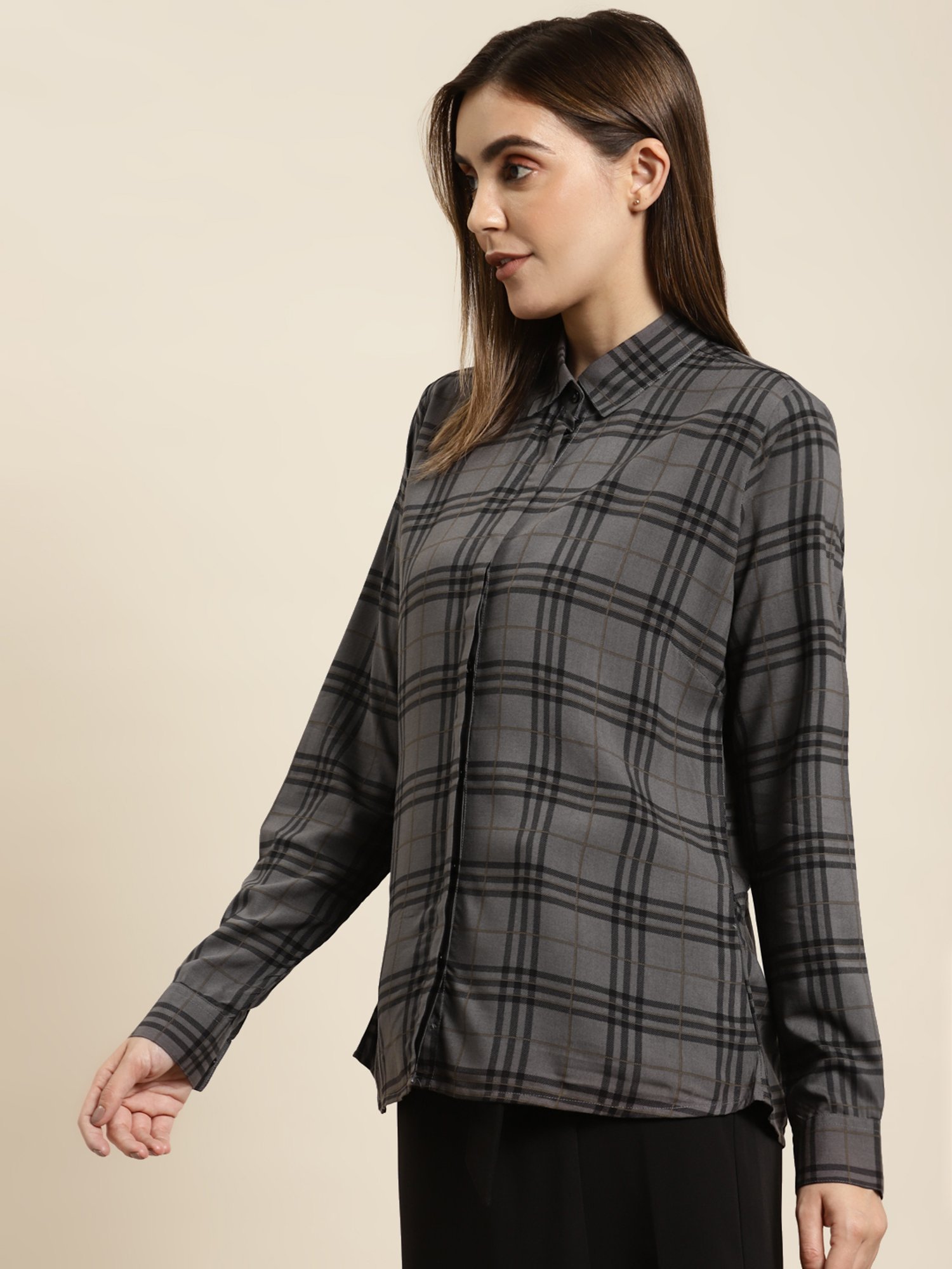 Hancock Grey & Black Checks Shirt