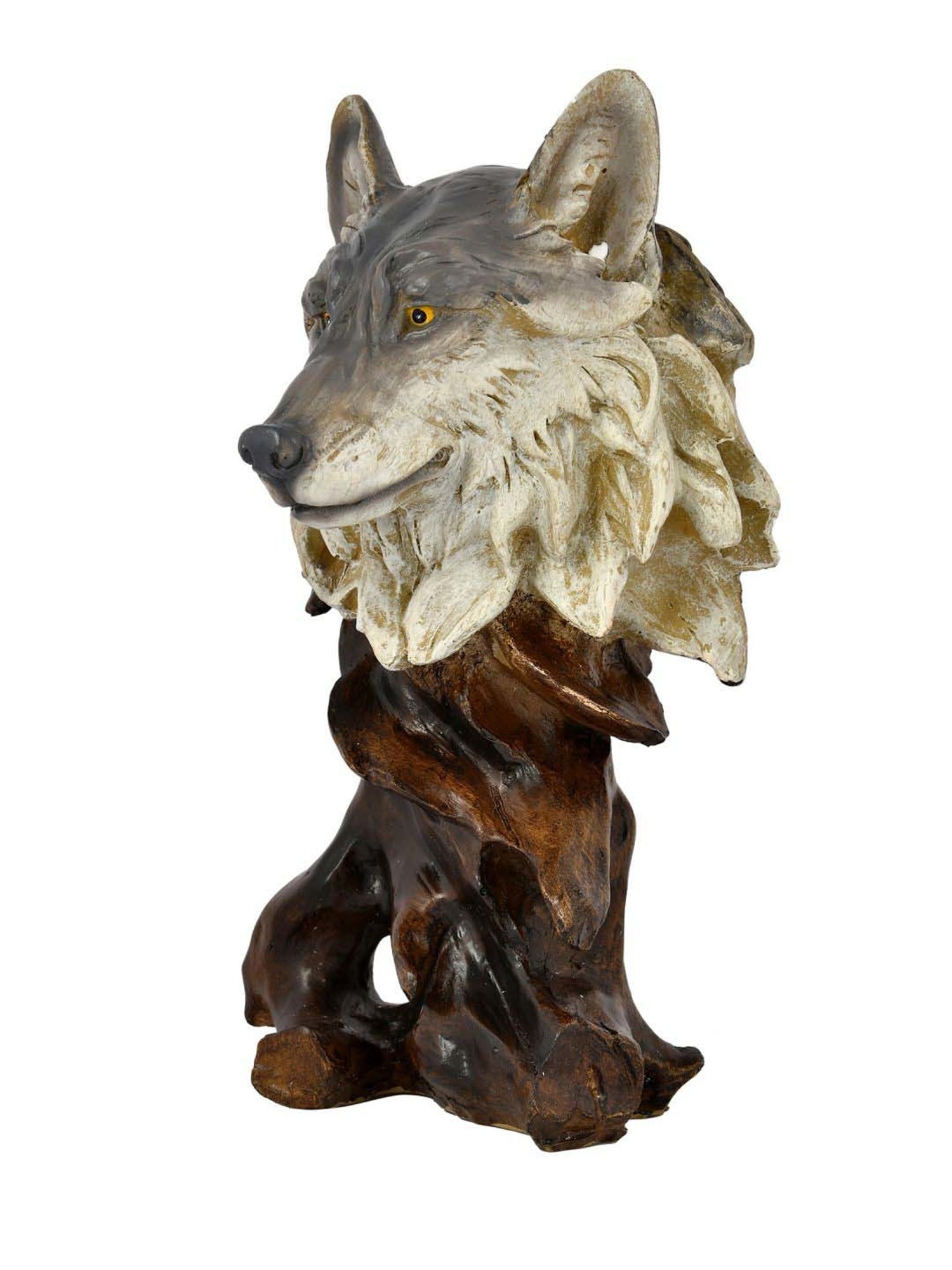Tayhaa Brown Resin Wolf'S Den Showpiece