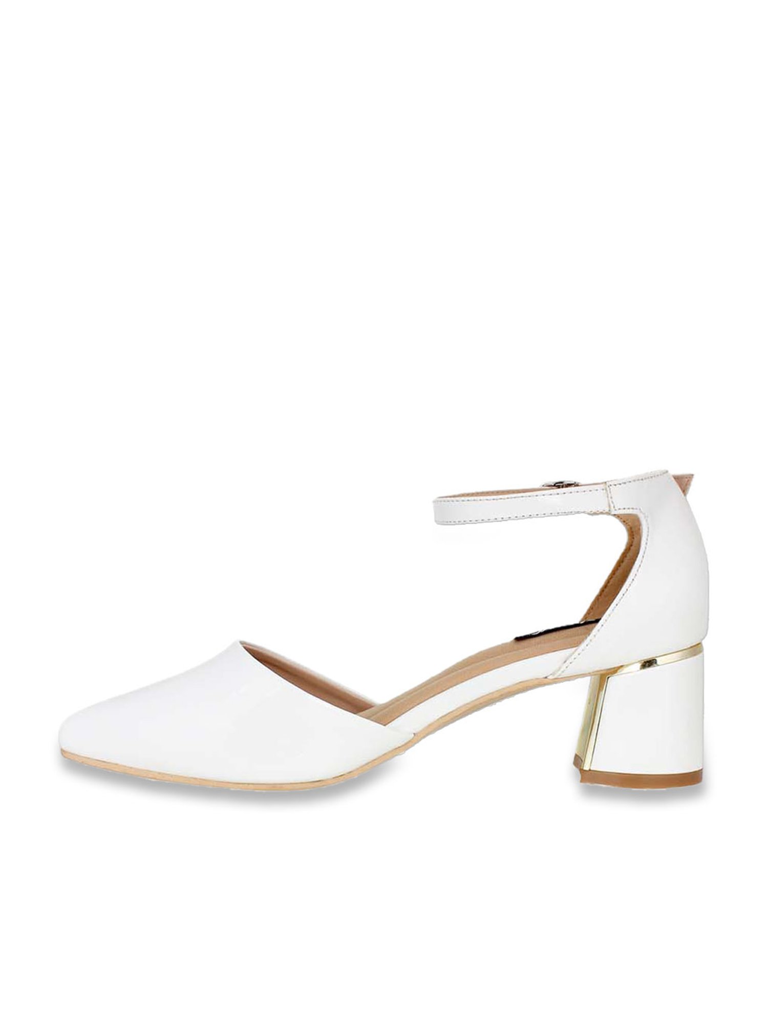 Sherrif Women's White Ankle Strap Sandals