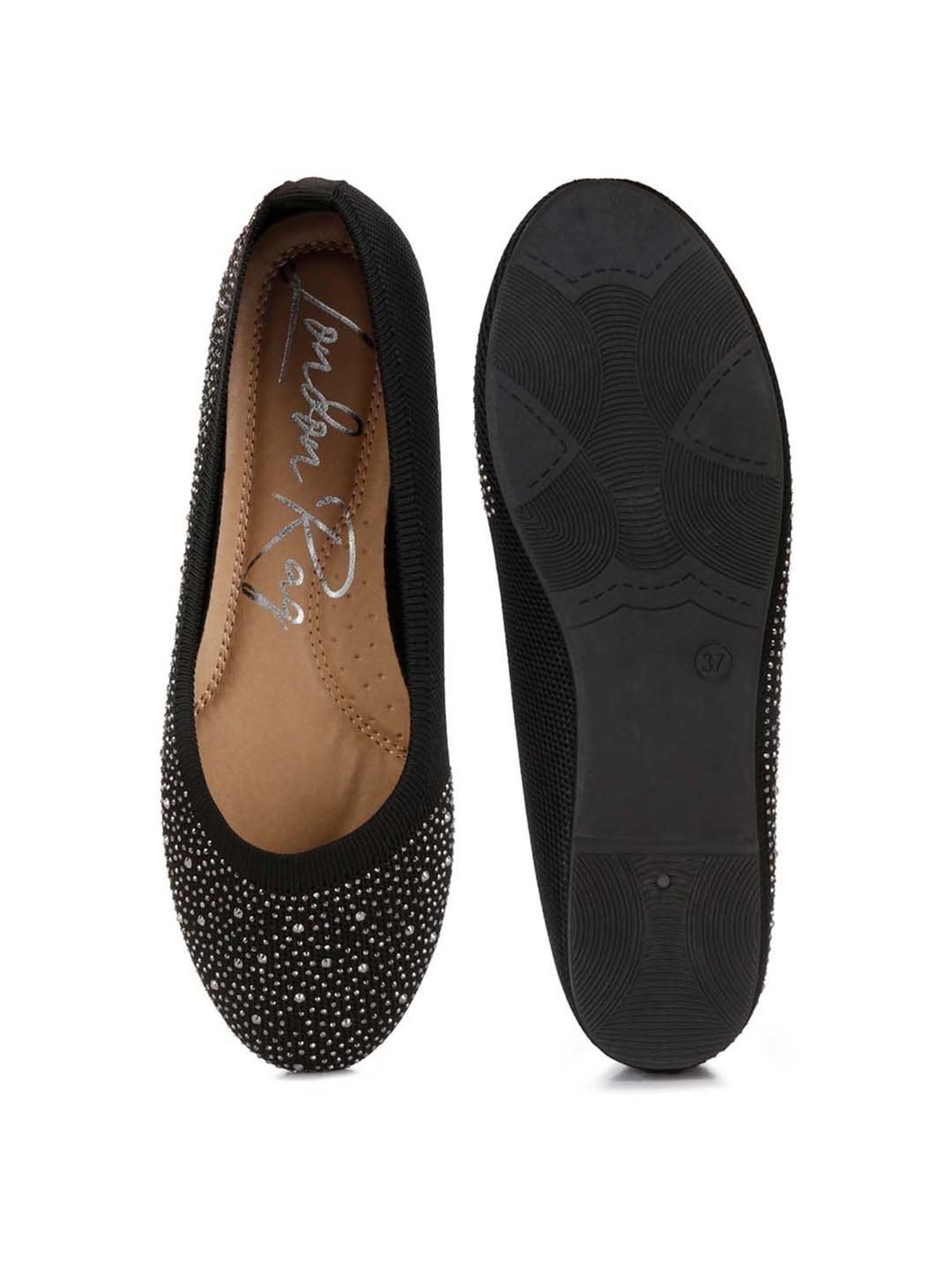 London Rag Women's Black Flat Ballets