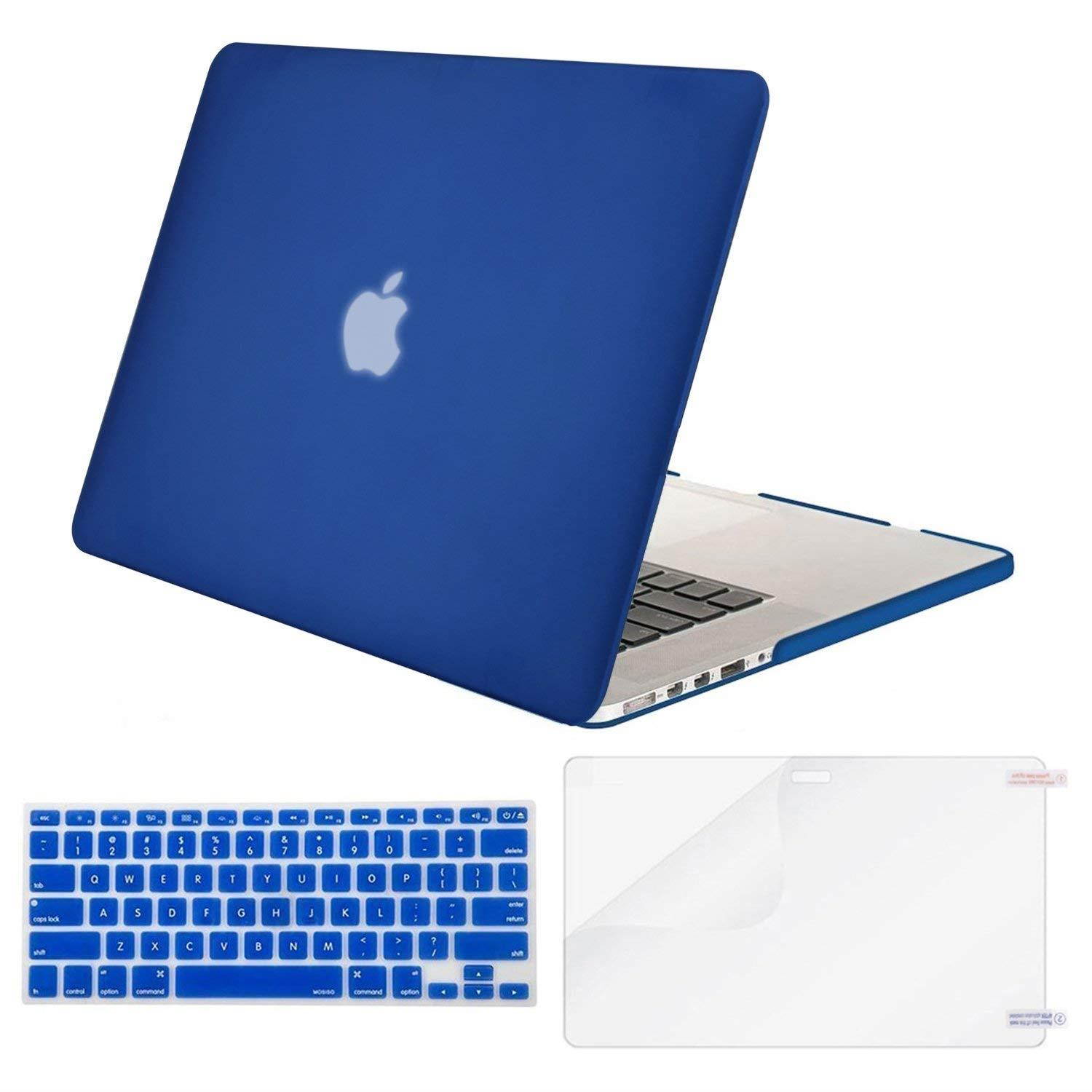 MOSISO Case Only Compatible MacBook Pro (W/O USB-C) Retina 13 Inch (A1502/A1425)(W/O CD-ROM) Release 2015/2014/2013/end 2012 Plastic Hard Shell & Keyboard Cover & Screen Protector, Royal Blue