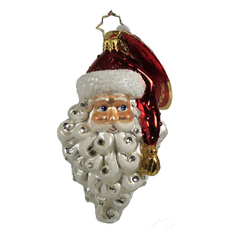 Christopher Radko 4.5" Grinning Santa Ornament Christmas Curlycue  -  Tree Ornaments