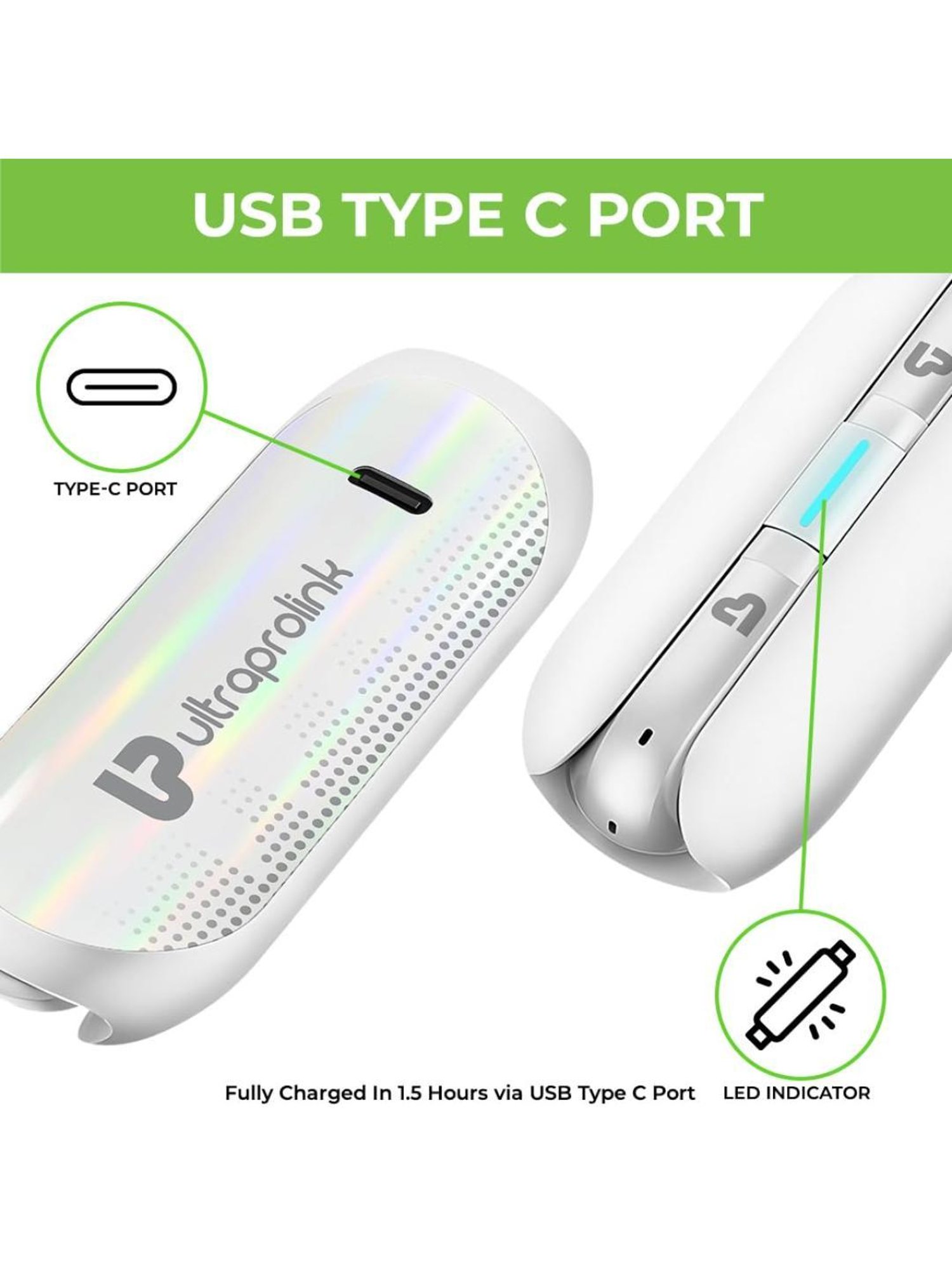 ULTRAPROLINK UM1148 Swag Infinity In Ear BT Earbuds with 20 Hr Playtime (White, True Wireless)