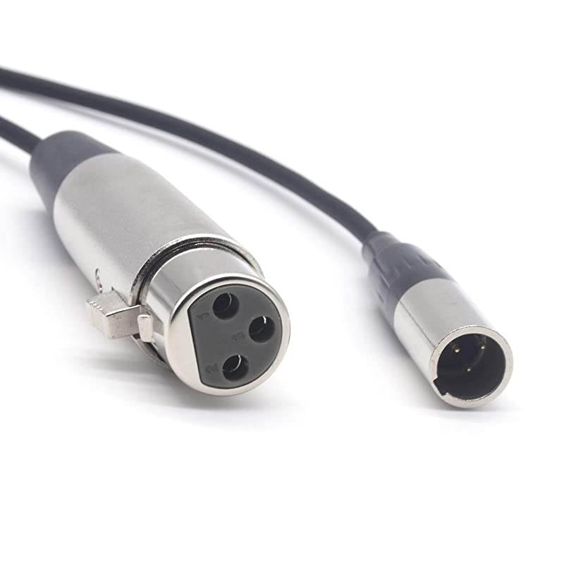 Mini XLR Male to XLR Female Plug Microphone Cable for Blackmagic Pocket 4K Camera Video Assist 4K Mini XLR 3 Pin Pro Lapel Audio Cable 5FT15M