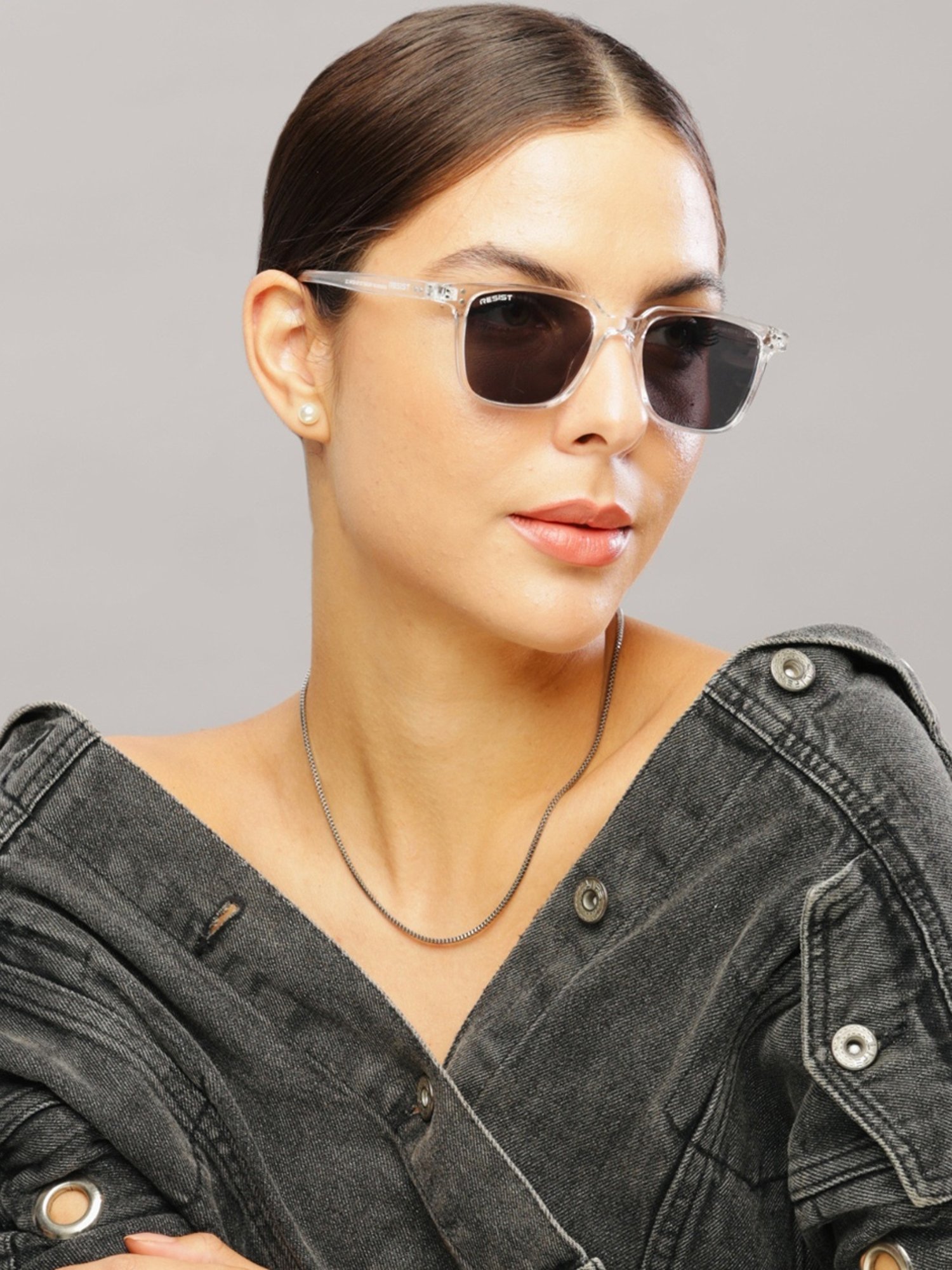 Resist Eyewear Black Wayfarer uv protected Unisex Sunglasses