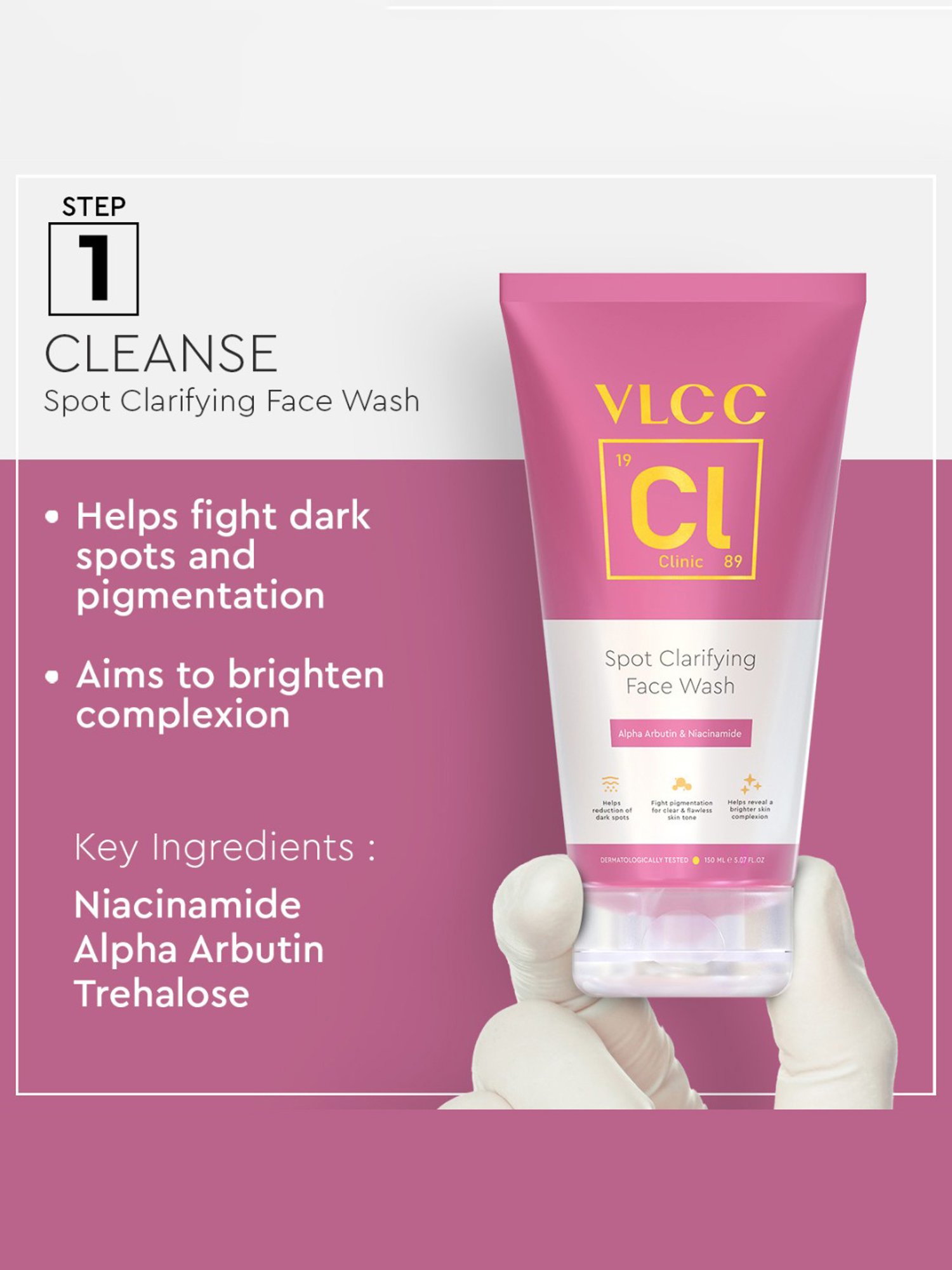 VLCC Clinic Spot Clarifying Face Wash, ProYouth Micro Serum & Bio Cream Combo