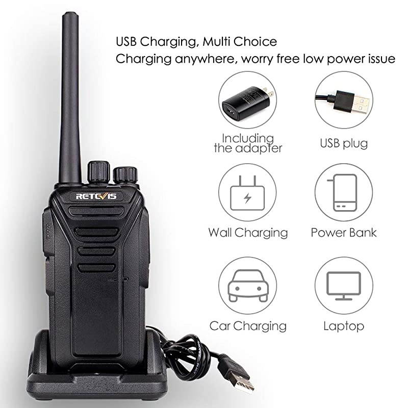 RT27V MURS Radio Rechargeable, 2 Way Radios Walkie Talkies Long Range,5 Low Traffic Channel, Short Range Indoor, Long Distance in Open Area, for Outdoor Activity and Commercial(5 Pack)